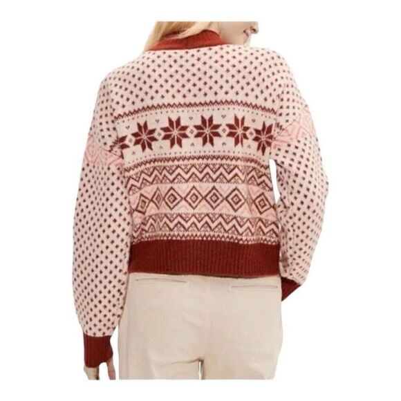 American Eagle‎ Women's Fair Isle Mock Neck Sweater Multicolor Size S - Picture 2 of 4